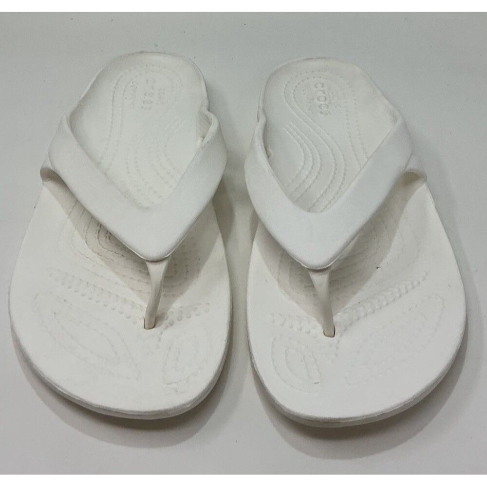 Crocs Kadee II Women's Flip Flop White Size 8 Summer Beach Comfort Sandals